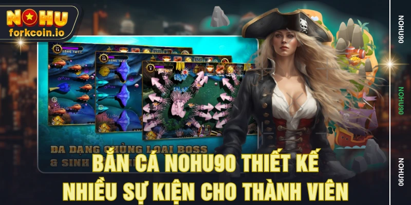 Bắn cá NOHU90 thiết kế nhiều sự kiện cho thành viên